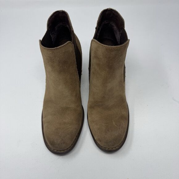BORN Heeled Boots Womens 6 Brown Suede Leather Comfort Western Boho - Picture 3 of 10